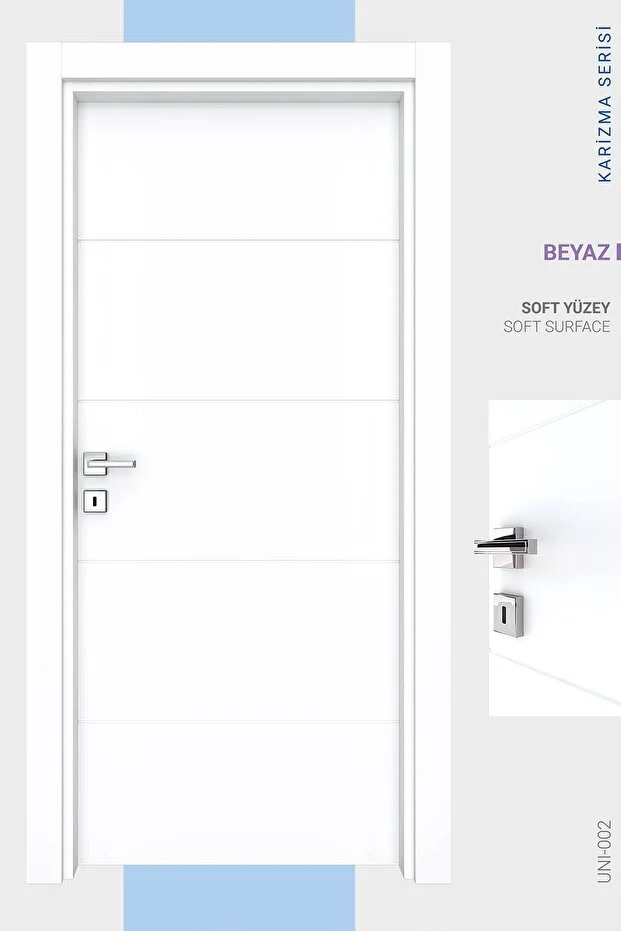 MELAMİN KARİZMA İKİ ODA KAPISI, BEYAZ, 86/204/14-17 CM